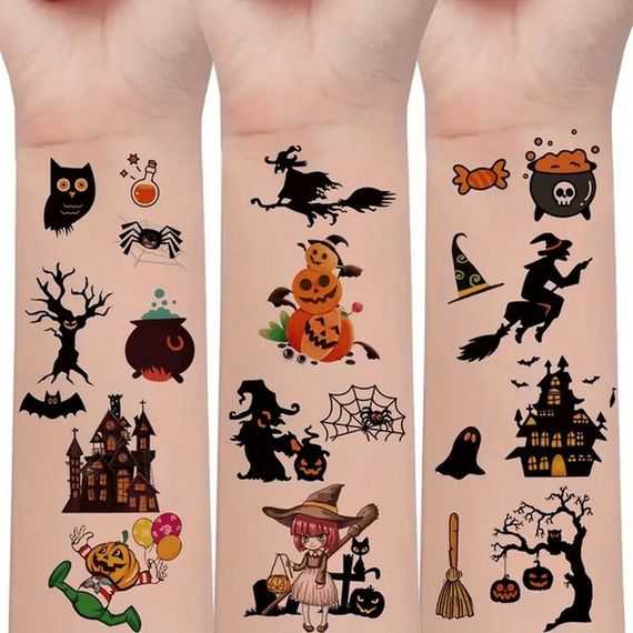 Набор детских временных татуировок "Хэллоуин" kids-tatto-halloween-set-30 | Зображення 1