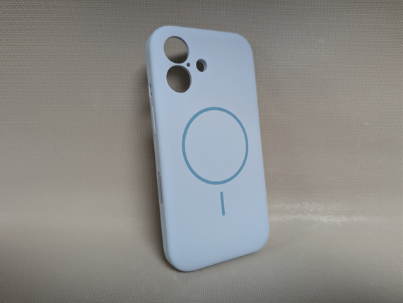 Чохол для iPhone 16 / Айфон 16, Soft Touch, протиударний, MagSafe, преміум силікон, блакитний