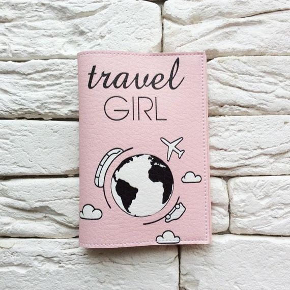 Обложка для паспорта Travel girl (розовый) | Зображення 1