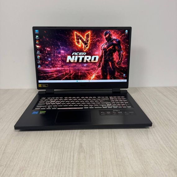 Ігровий ноутбук Б-клас Acer Nitro 5 AN517-55 / 17.3" (1920x1080) IPS / Intel Core i5-12450H (8 (12) ядер по 3.3 - 4.4 GHz) / 8 GB DDR4 / 512 GB SSD / nVidia GeForce RTX 3050, 4 GB GDDR5, 128-bit / WebCam б/в | Зображення 1