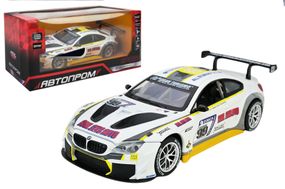 Машина металева "АВТОПРОМ" 68278A(W) 1:24 BMW M6 GT3, батарейка, світло, звук, відкриваються двері, кор. 24,5*12см