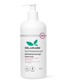 Засіб для миття посуду DeLaMark з іонами срібла для дитячого посуду без запаху 0.5 л (4820152331038)