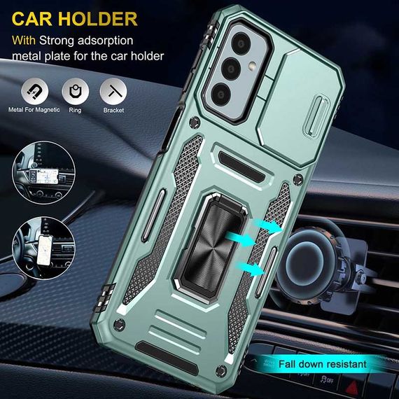 Ударопрочный чехол Camshield Army Ring для Samsung Galaxy M23 5G / M13 4G Зеленый / Light Green | Зображення 3
