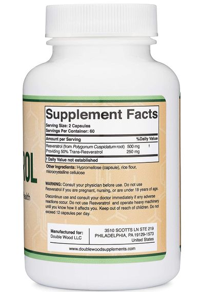 Ресвератрол Double Wood Resveratrol 250 mg 120 capsules | Зображення 1