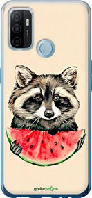 Чохол на Oppo A53 Єнотик з кавуном "4605u-568-2448"