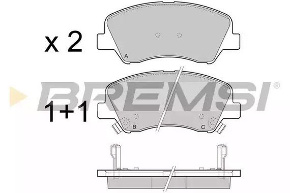 Колодки передні гальмівні Kia Rio/Hyundai i30 11-(mando), Bremsi (BP3470) | Зображення 2
