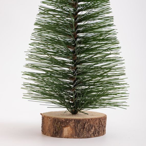 Новорічна настільна ялинка зелена Стріла 25 см на дерев'яній підставці SOK-М-12-3 | Зображення 3