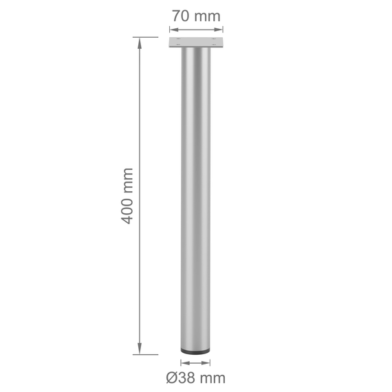 Ніжка з металу H=400 mm Сірий | Зображення 1
