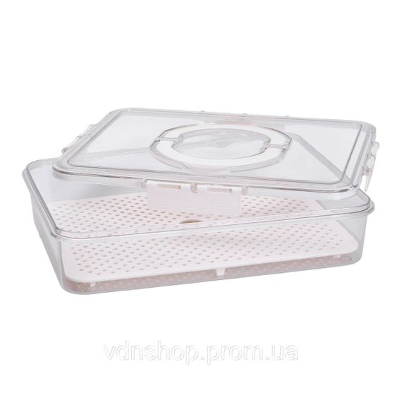 Контейнер для їжі з ручкою 31х24х7 см пластиковий харчовий контейнер 2.5 л HP-27-10 | Зображення 4