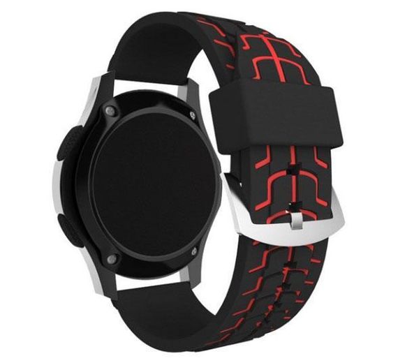 Силіконовий ремінець Primo Splint для годинника Huawei Watch GT 2 / GT Active 46mm - Black&Red | Зображення 1