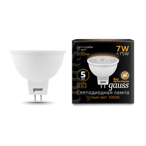 Лампа Gauss Black LED MR16 GU5.3 7W 3000K