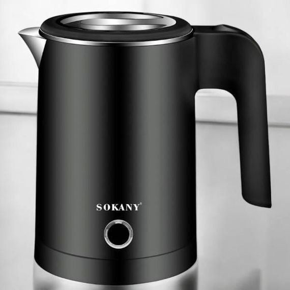 Електрочайник металевий дорожній дисковий 0,5л 600Вт Sokany SK-SH-1077 Чорний