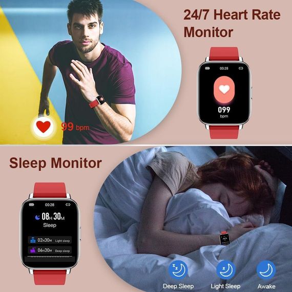 Розумний годинник Ordtop Red - ваш фітнес-партнер на кожен день | Зображення 2