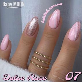 Гель-лак BABY MOON Dolce Rose №07 рожевий кремовий, 6 мл