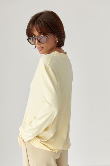 Однотонний базовий лонг oversize - лимонний цвет, ONE SIZE (є розміри) | Зображення 1