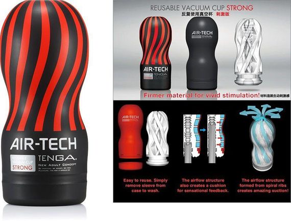 Мастурбатор Tenga Air-Tech Strong, більш висока аеростимуляція та всмоктувальний ефект Sex Aura | Зображення 2