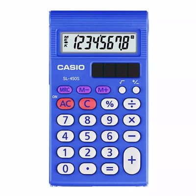 Калькулятор Casio SL-450S-W-EP, синий (CALC-CAS-SL-450S-W-E)
