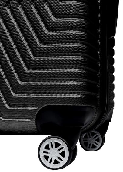 Средний пластиковый чемодан на колесах 70L GD Polo черный | Зображення 3