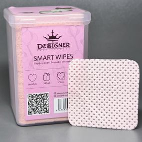 Безворсовые салфетки Designer (квадратные) в боксе (200шт) розовые