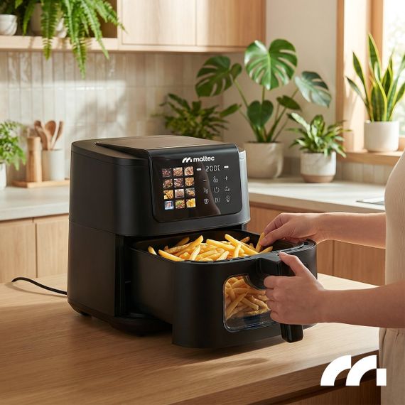 Мультипіч Maltec AirFryer2000W-8LB, 8 л, аерофритюрниця без олії з віконцем і підсвіткою | Зображення 5