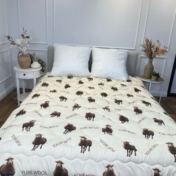 Ковдра євро відкрита двостороння з вовни Arda Pure Wool 21441 195х215 см капучино | Зображення 2