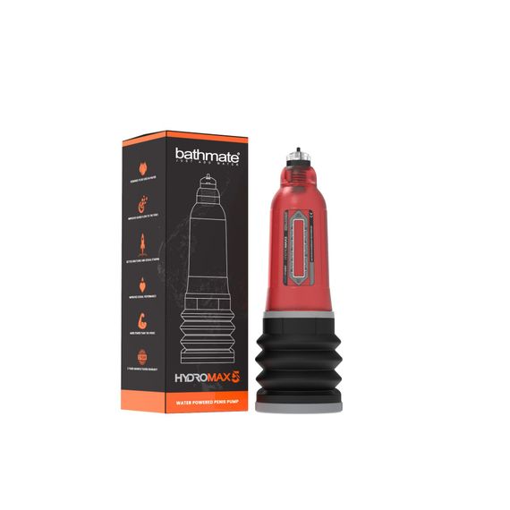 Гідропомпа Bathmate Hydromax 5 Red, для члена довжиною від 7,5 до 12,5 см, діаметр до 4,5 см | Зображення 1