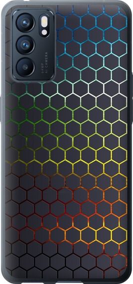 Чехол на Oppo Reno6 5G Переливающиеся соты "498u-2651-17620"