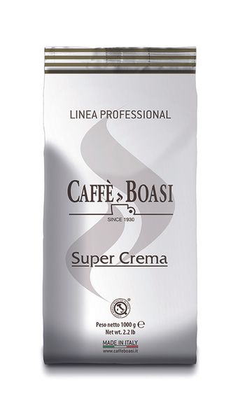 Кава в зернах Boasi Super Crema 1кг Італія Боазі Суперкрема біла 100% Робуста