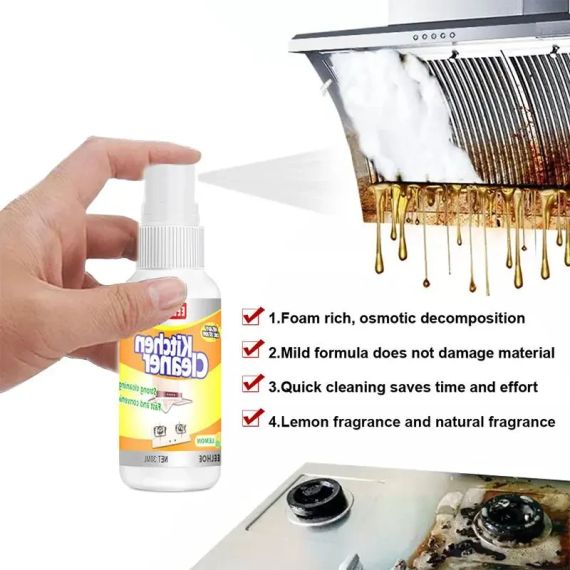 Kitchen Cleaner пенный очиститель от жира грязи давнишних наслоений для кухни ванны вытяжки Китчен клинер | Зображення 1