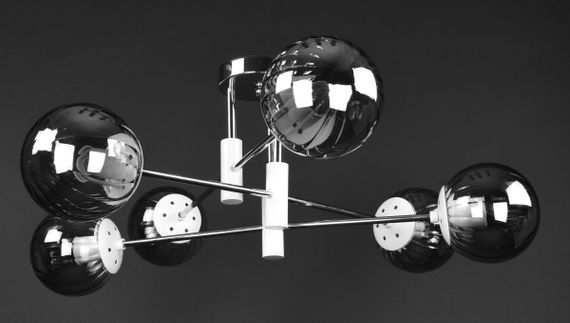 Люстра стельова на 6 лампочок 27186 Білий 28х72х72 см. | Зображення 2