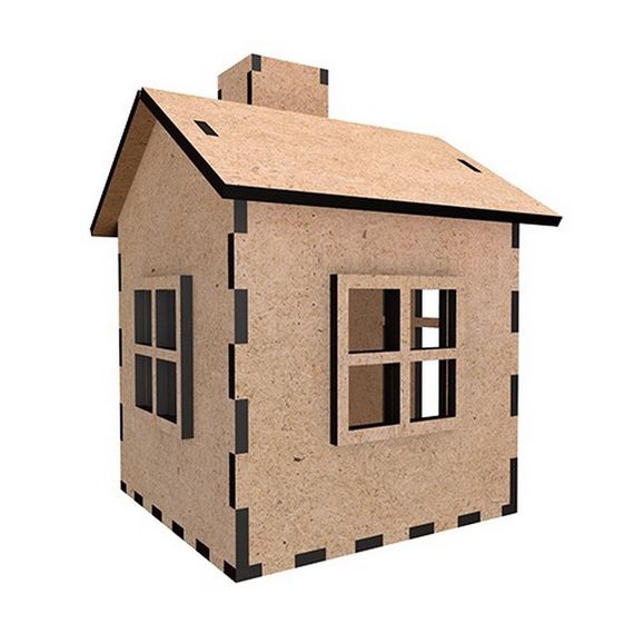 Заготовка для декорування "Будиночок 9" FDPO-348 з LED свічкою в комплекті | Зображення 1