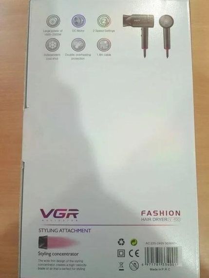 Профессиональный мощный фен VGR-V400 1800-2000 ВТ | Зображення 2
