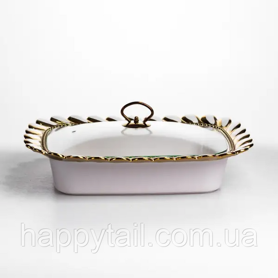 Мармітниця порцелянова Tiffany 2 л квадратна на металевій підставці 38х30х7 см SX42-3 | Зображення 1