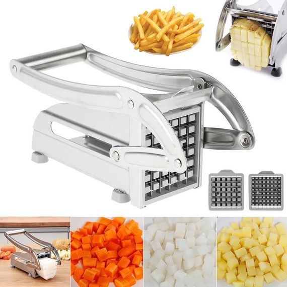 Машинка для нарізки картоплі фрі, ручна картофелерезка Potato Chipper Металева, без ризику