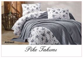 Постельное белье с вафельным покрывалом La Villa Mavi Серый