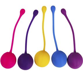 Набір із 5 вагінальних кульок Chongxing Kegelball мікс кольорів Sex Aura