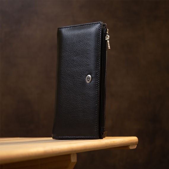 Практичный женский кожаный кошелек ST Leather 19378 Черный | Зображення 5