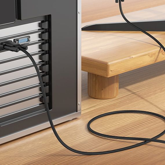 Дата кабель Hoco US11 VGA male to VGA male HD (1m) Black | Зображення 6