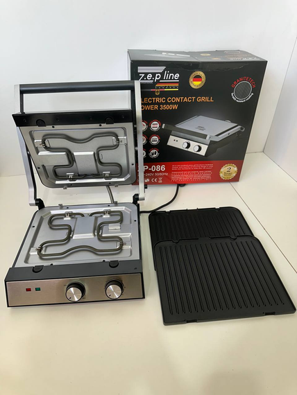 Электрогриль контактный  прижимной со съемными пластинами 3500W Zepline ZP-086 | Зображення 5