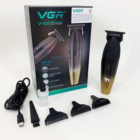 Машинка для стрижки волосся VGR V-906 тример для окантовки та стрижки бороди. Колір: жовтий | Зображення 2