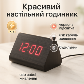 Сучасний годинник з LED підсвічуванням, Годинник електронний настільний світловий цифровий AE-86