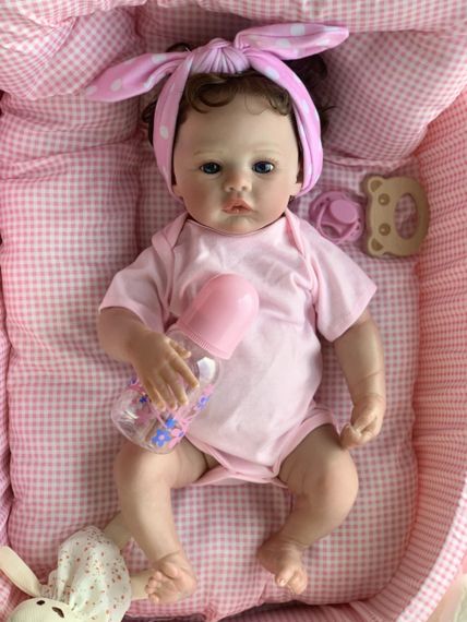 Коллекционная Силиконовая Кукла Реборн Reborn Анатомическая Девочка Пупс с Волосами Жасмин (Виниловая Кукла) 45 см | Зображення 4