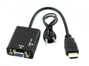 Відеоадаптер HDMI - VGA конвертер відео + аудіо 1080P