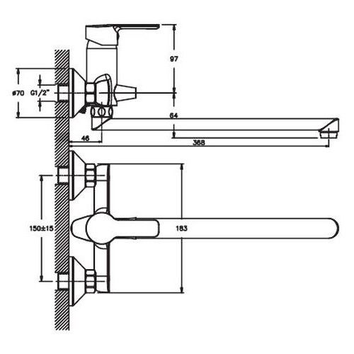 Змішувач для ванни Haiba MARCO 006 (HB0860) | Зображення 1