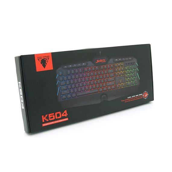 Клавиатура с подсветкой USB JEDEL K504, довж. кабеля 170см, (483х188х35мм) Black | Зображення 1