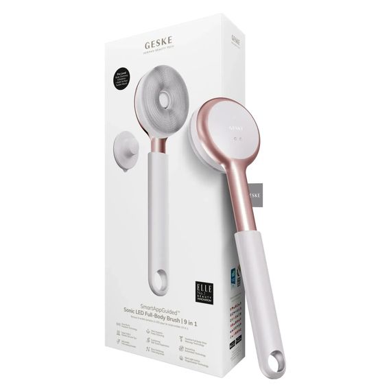Звуковая светодиодная щетка для всего тела GESKE Sonic LED Full-Body Brush&Intensive Exfoliator 9в1 aquamarine, Бронзовый
