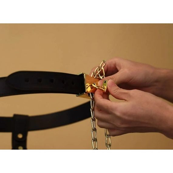 Пояс вірності жіночий з анальною пробкою S Beg & Ask Sevanda, із замком, шкіра та метал, чорний sexstyle | Зображення 5