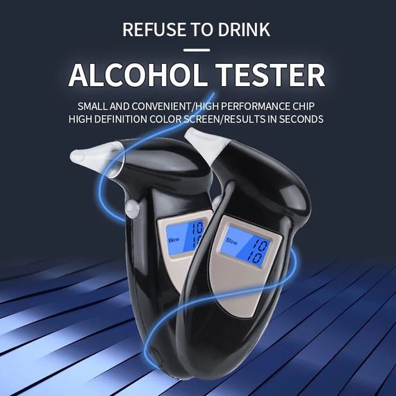 Гарний персональний мобільний алкотестер Digital Breath Alcohol Tester з мундштуками. | Зображення 5