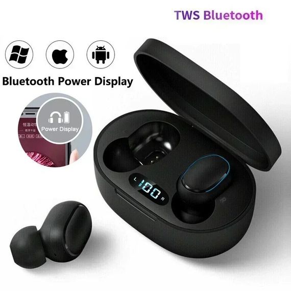 TWS Е6S Беспроводные Bluetooth-наушники с шумоподавлением и микрофоном, IPX5 водонепроницаемые. Черные | Зображення 4