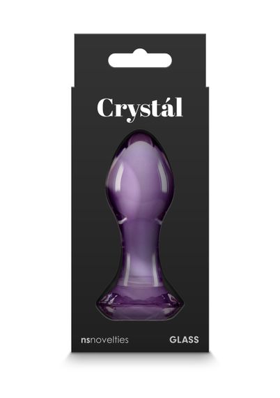Анальна скляна пробка NS Novelties Crystal, фіолетова Sex Aura | Зображення 3